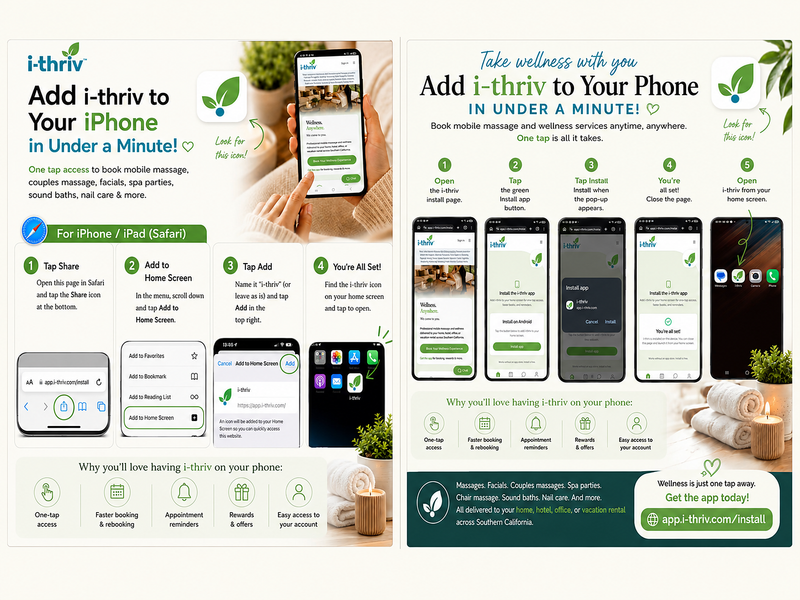 How to Install the i‑thriv Mobile Massage App on iPhone and Android